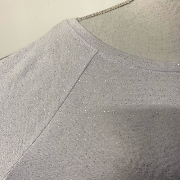 NWT Jennifer Lopez White Glitter Cut Out Arm Top - Picture 4 of 8